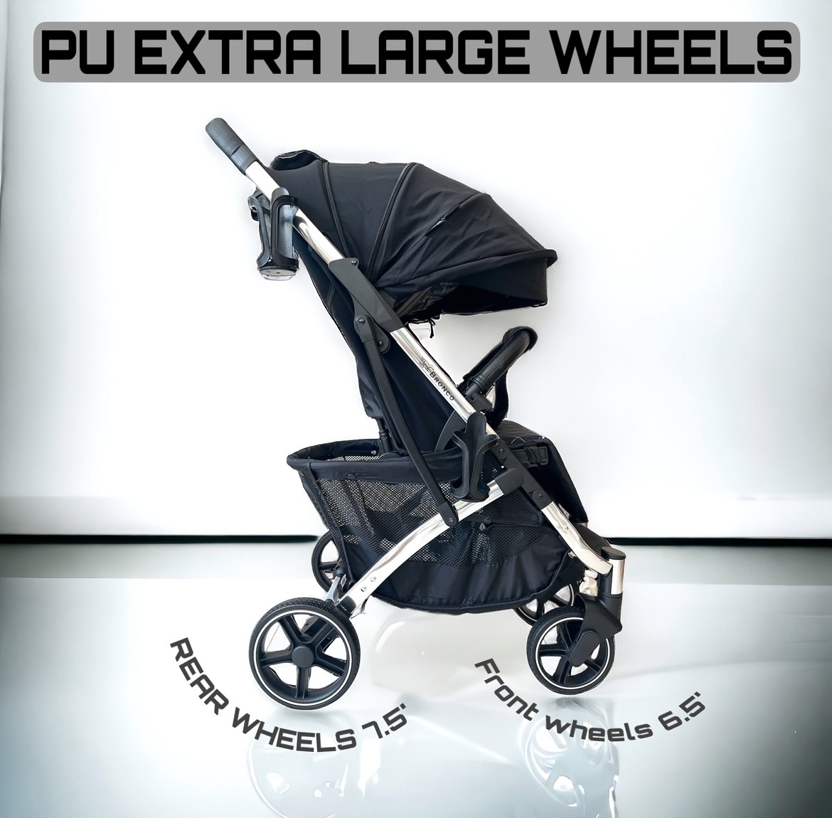 PU EXTRA LARGE WHEELS  ล้อ UPGRADE สำหรับรถเข็นBRONCO เท่านั้น